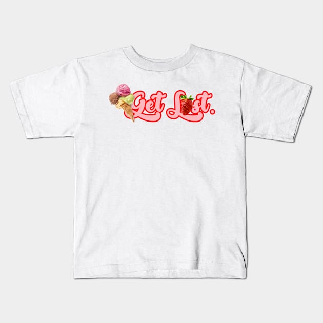 STRAWBERRY GELATO LOGO Kids T-Shirt by Nick Mantuano Art